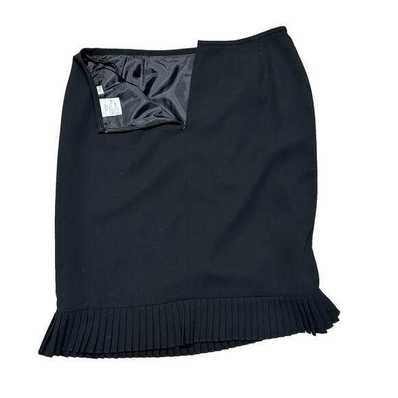 LeSuit Black Pencil Skirt 12 Petite - Professional with‎ Pleated Hem - Picture 5 of 7